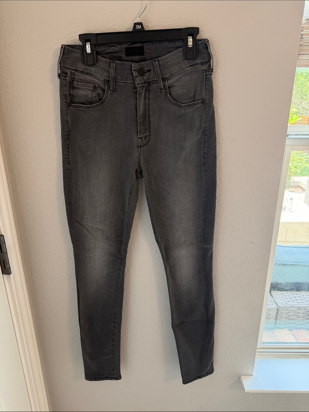MOTHER Dark Gray Skinny Jeans